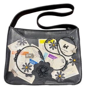 Kenneth Cole Black Leather Shoulder/Crossbody Bag – Unique Monopoly Theme
